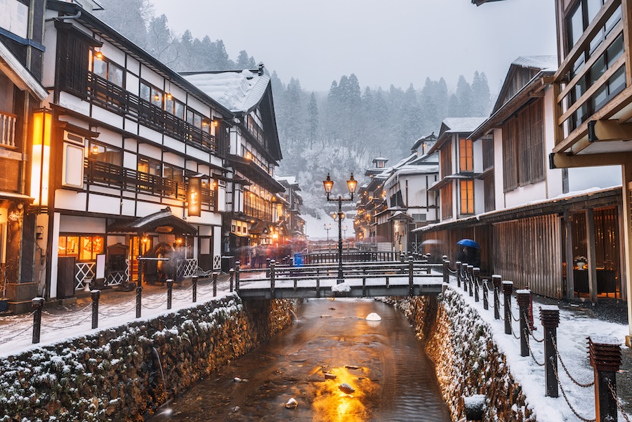 Ginzan Onsen Riverside Street.