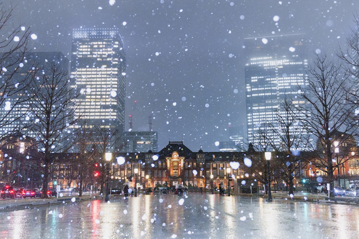 Snow in Tokyo is a magical sight.