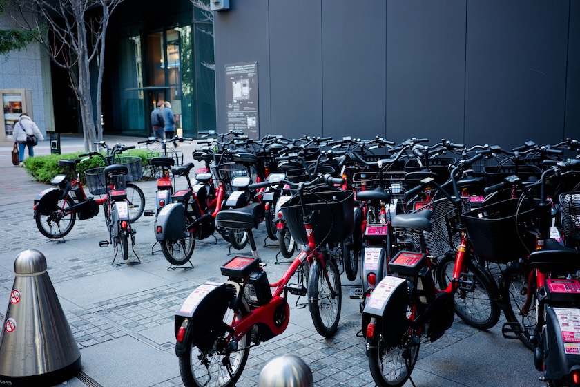 Bike parking in Tokyo.