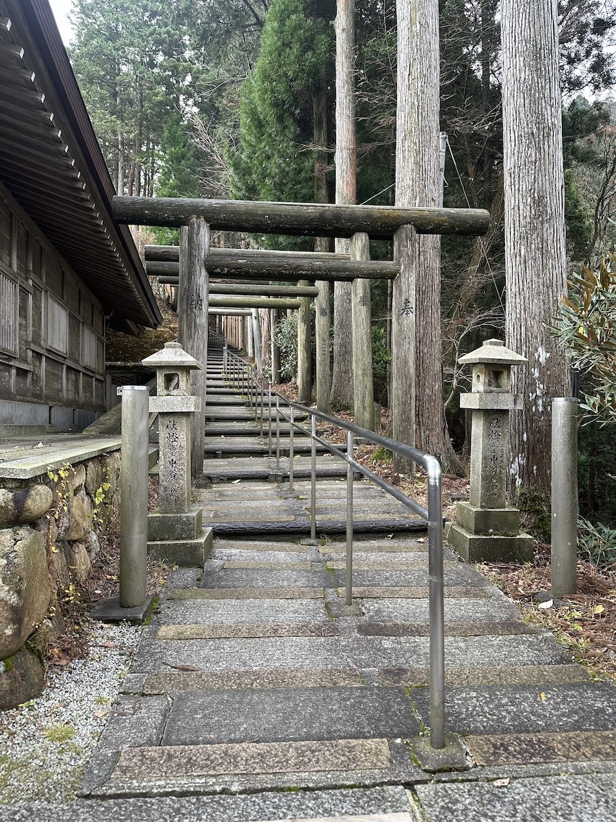 The steps to Tateri Kojin Shrine, Mt Kojin.