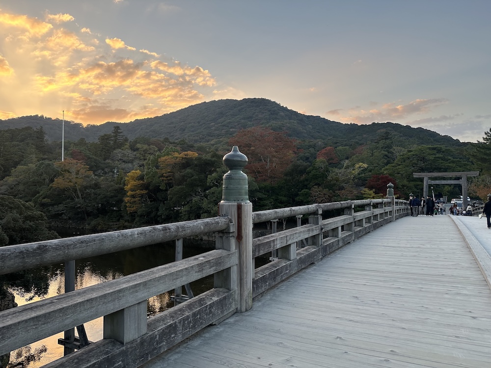 The Uji Bridge at Ise Grand Shrine; gateway to Naiku, the inner shrine.