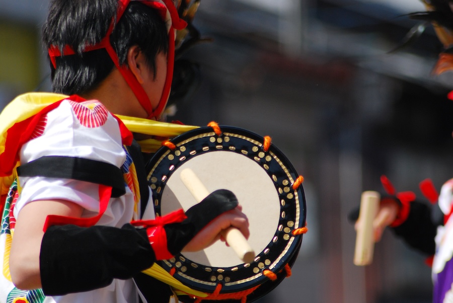 Traditonal dancers at Takayama Spring Festival.