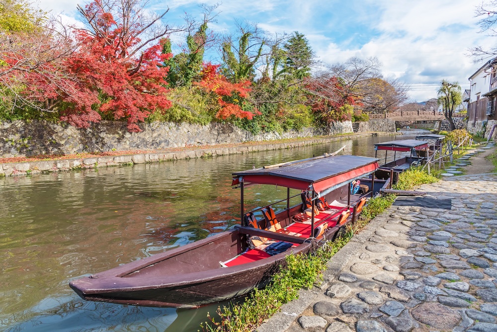 A typical boat featured in Omihachiman Boat trips.