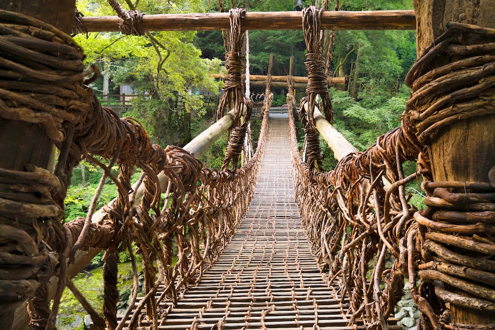 Like a scene from a movie: the stunning Vine Bridge in the Iya Valley.