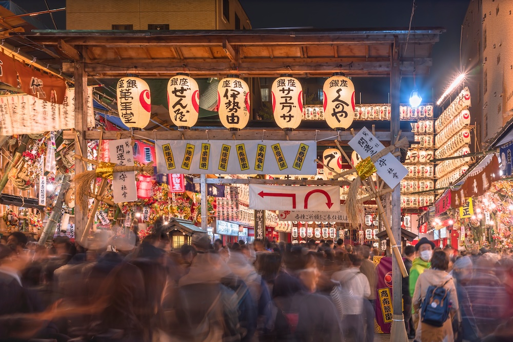 Expect colorful scenes during the day and at night during Asakusa Samba Carnival.