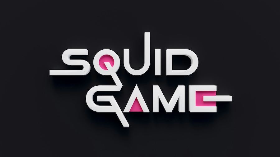 The logo for the TV show Squid Game which inspired this experience event.