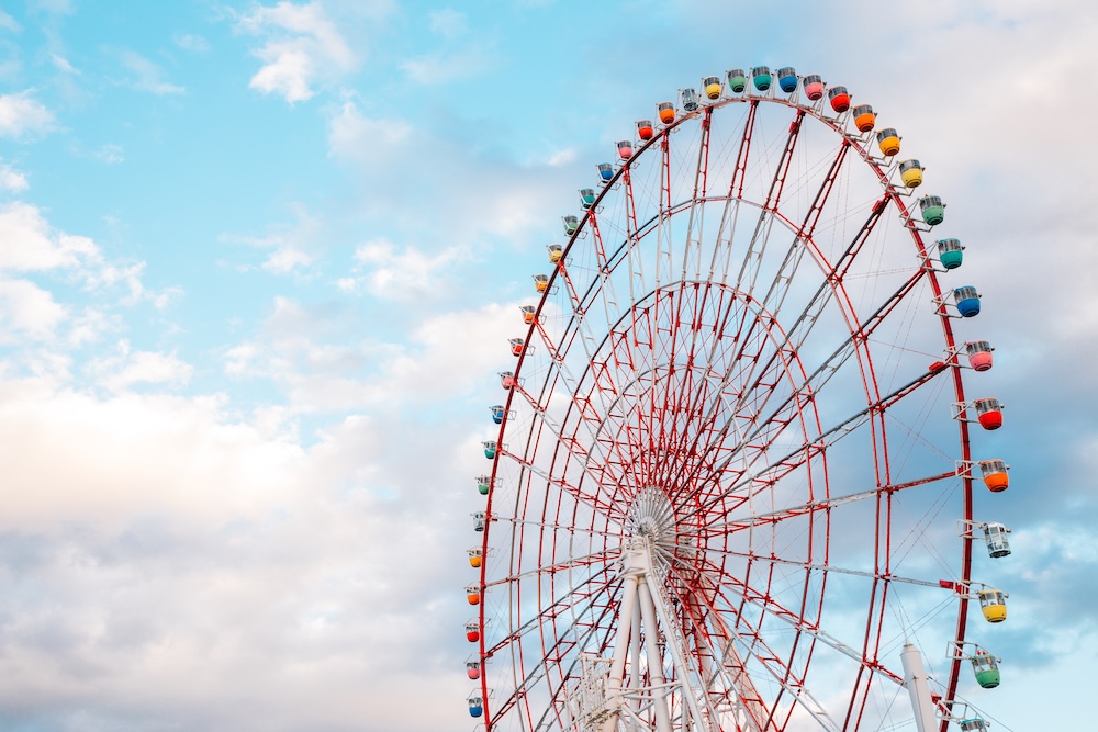 Attractions include Odaiba ferris wheel. Attractions include Odaiba ferris wheel.
