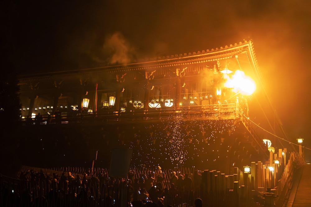 Traditional fire celebrations at Todai-ji Temple, Nara.