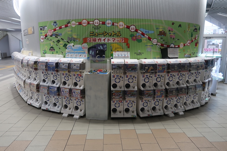 Gachapon (capsule toys) vending machines in Japan.