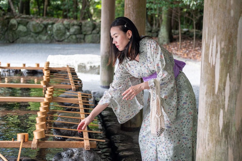 A purification ritual at Ise Grand Shrine. A purification ritual at Ise Grand Shrine.