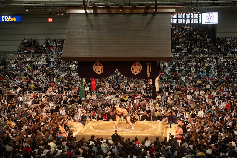 Sumo tournaments take place at venues across Japan at different times of the year.