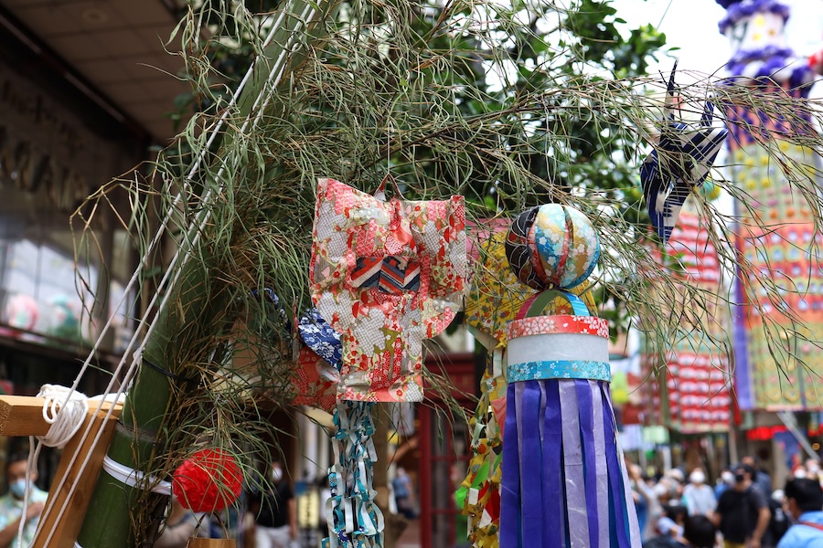 Sendai Tanabata Festival decorations. Sendai Tanabata Festival decorations.
