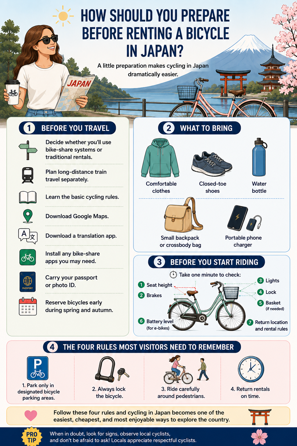 Rent a bike in japan how to prepare to bike in japan