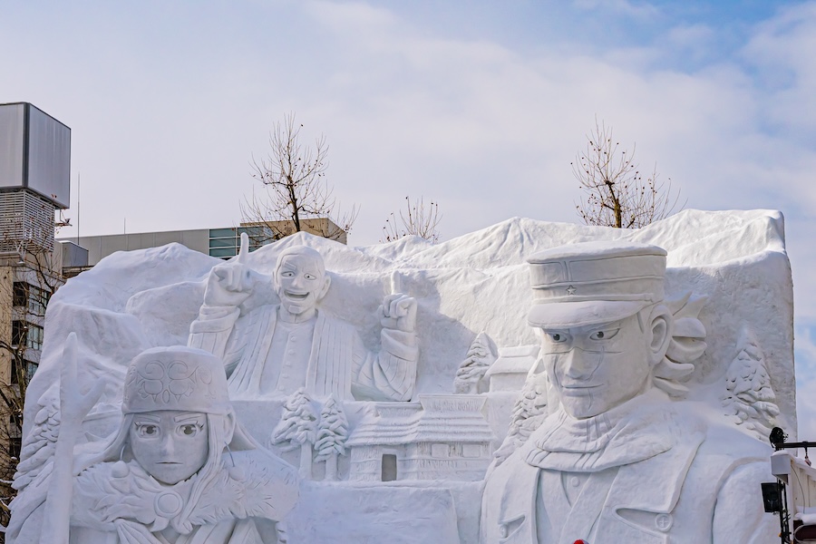 Ice and snow sculpures are a major fixture of Sapporo Snow Festival. Ice and snow sculpures are a major fixture of Sapporo Snow Festival.