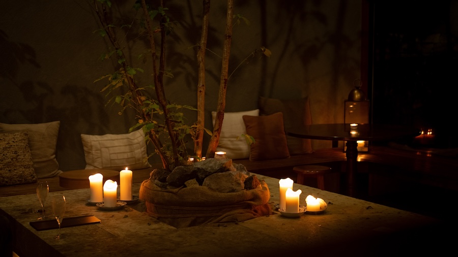 A romantic scene at a love hotel.