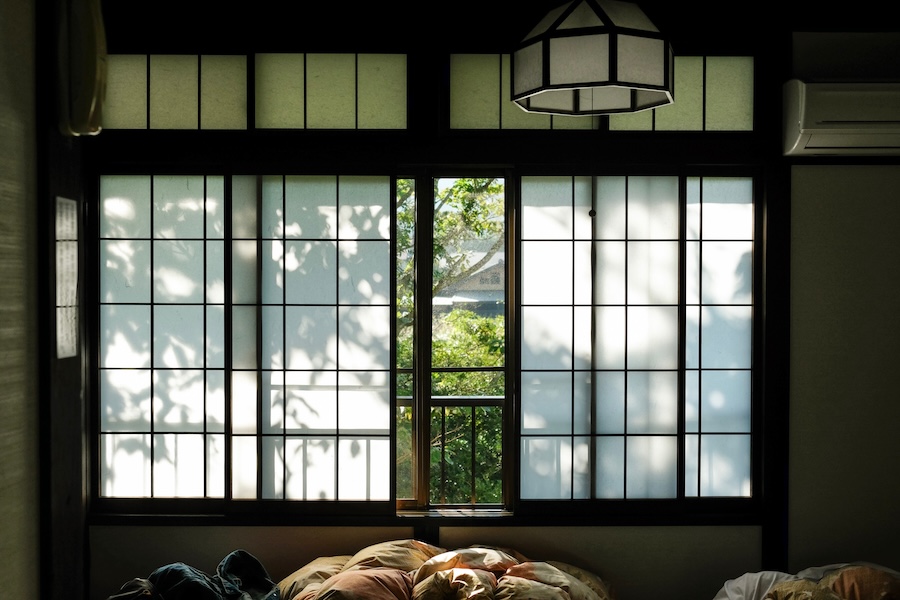A traditional room in a Japanese dwelling.