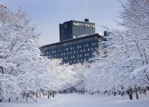 Hotel facade in winter photo