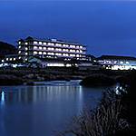 Hotel facade at night photo